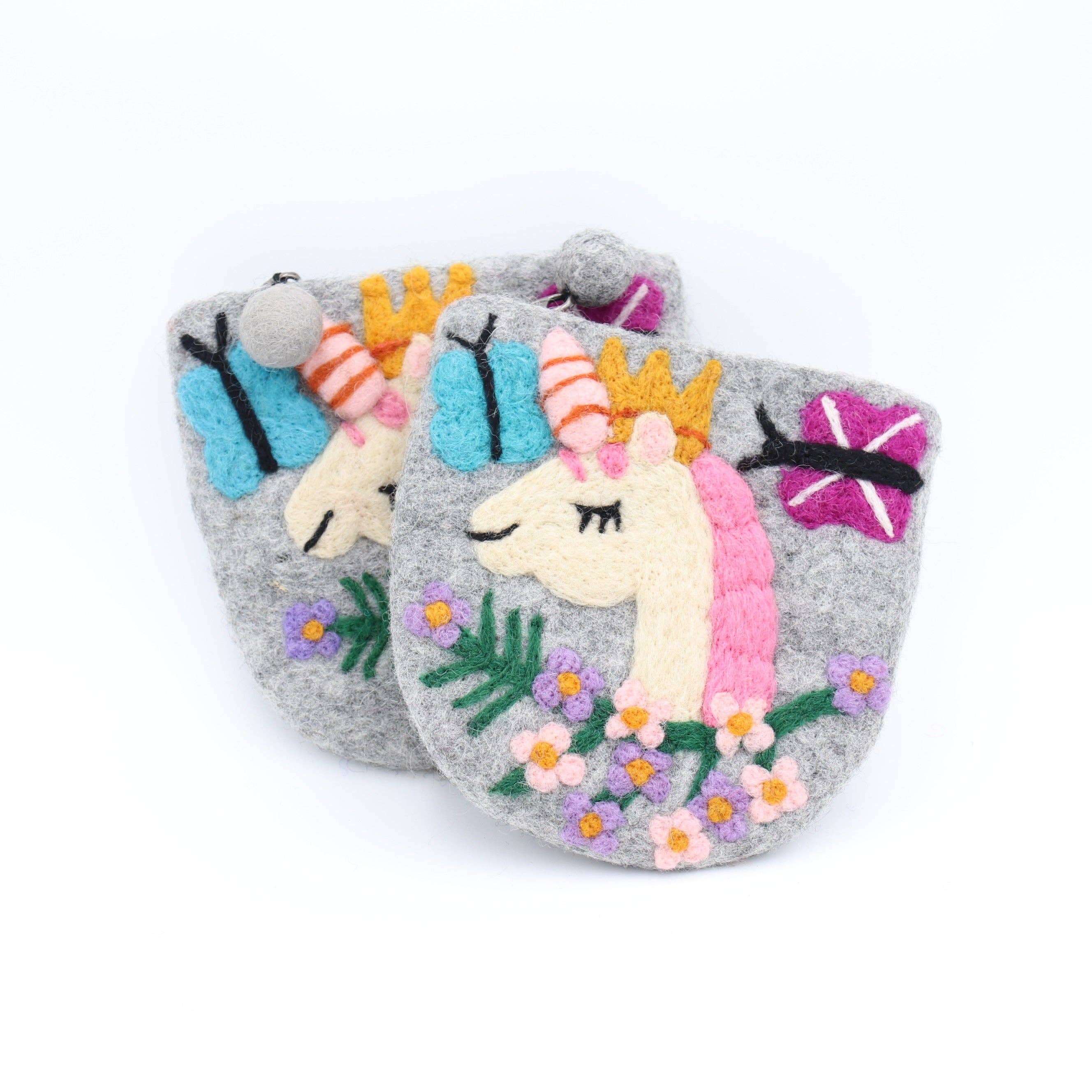 Sparkle Being - Wholesale Coin purse – kids - Royal Meadow Unicorn Wool Felt Coin Purse