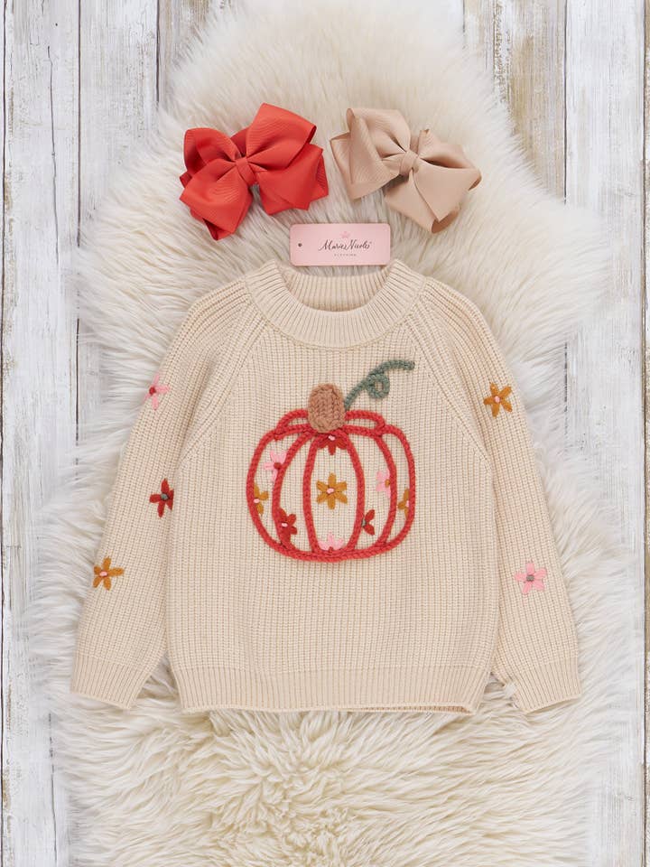 Marie Nicole Clothing - Wholesale Knit Sweater - Kids - Cozy Pumpkin Spice Sweater