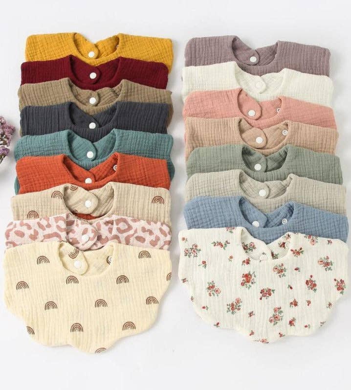 KiddieKickz - Vente Bavoir - bébés - Bavoir en coton uni pour bébé fille et garçon15