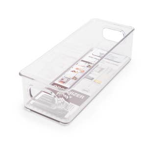 Zulay 4 Pack Clear Refrigerator Organizer Bins - Medium Fridge