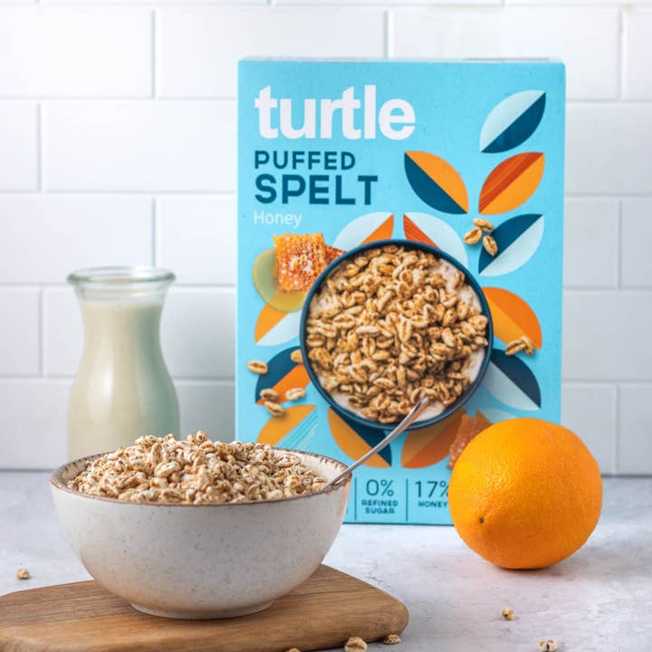 Turtle - Better Breakfast - Wholesale Breakfast Cereal - Organic Puffed Spelt with Honey1