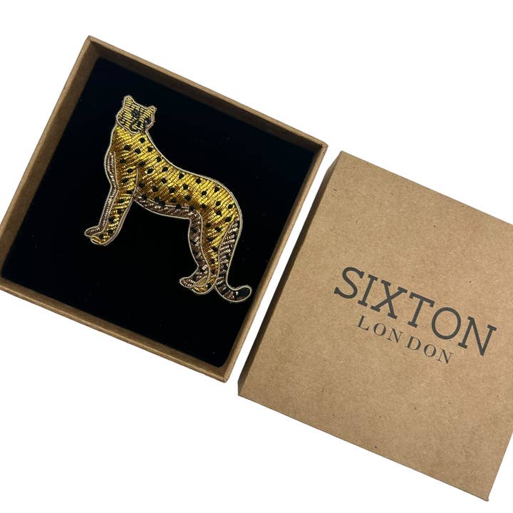 Sixton London - Wholesale Brooch - Cheetah embroidered brooch / pin