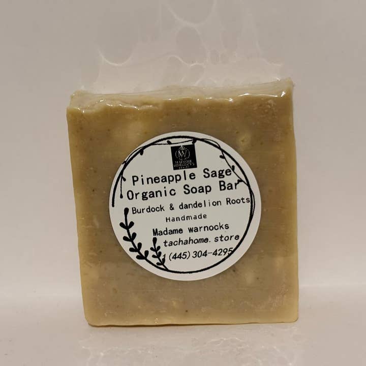 Pineapple Sage Organic Soap Bar for wholesale by Madame Warnocks