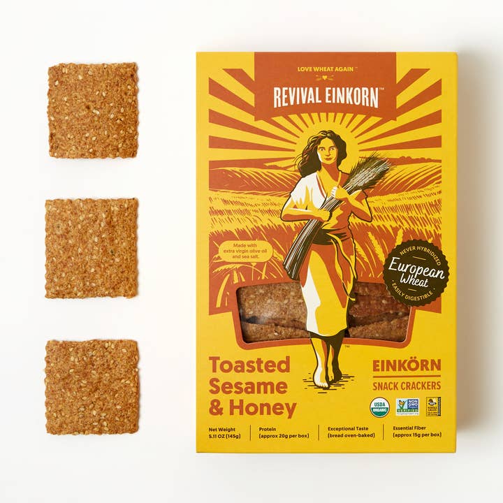 Revival Einkorn - Wholesale Crackers - Toasted Sesame & Honey0