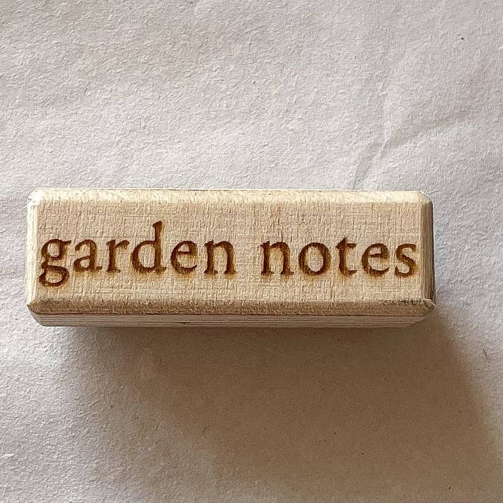 Wooden stamp "garden notes" for wholesale by samesjournal