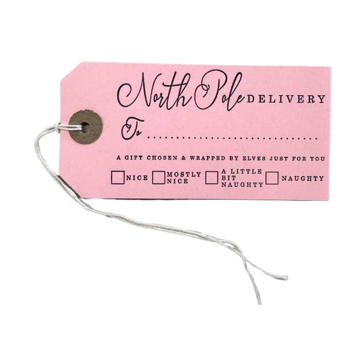 Étiquettes cadeaux en letterpress pour livraison au pôle Nord Noël 5 unités pour la vente par soch and co