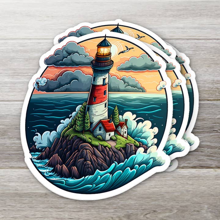 Lebendiger Leuchtturm – Vinylaufkleber für den Großhandel von Ozark Sticker Company