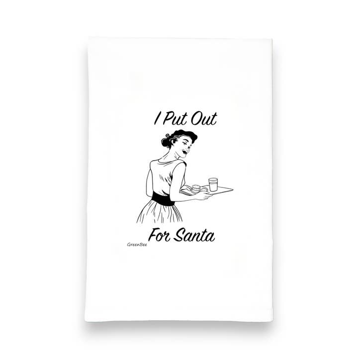 Green Bee Tea Towels - Wholesale Tea Towel - Put Out For Santa Towel | Tea Towels | Christmas Dish Towels