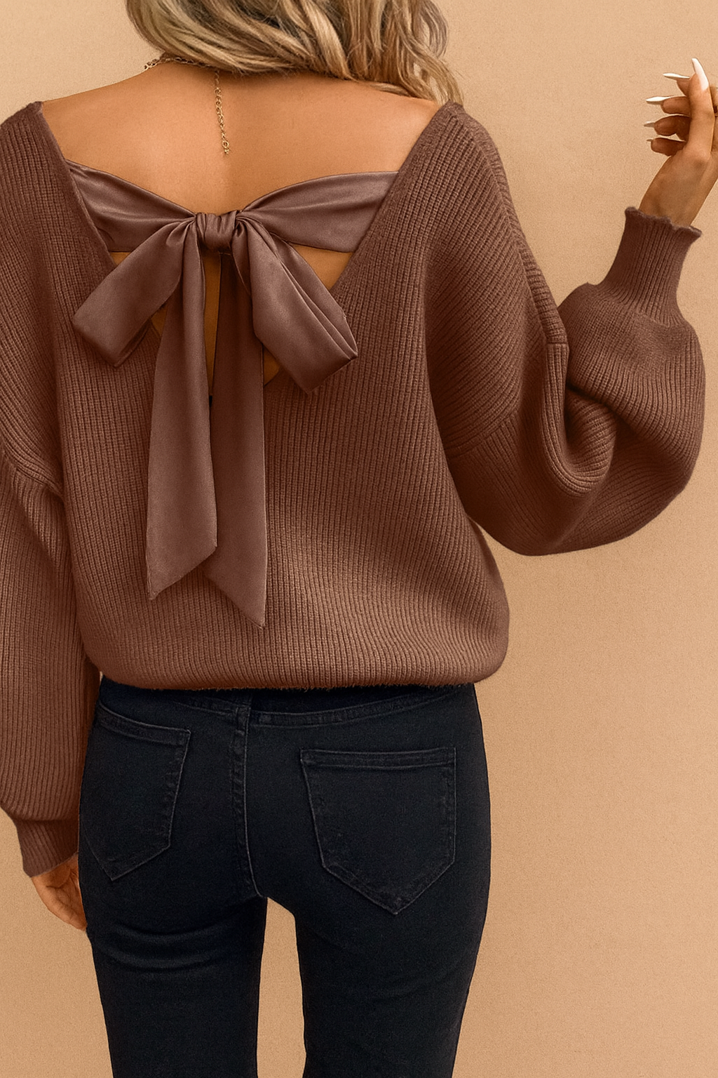 Tracie's - Vente Pull en maille – femme - Pull à dos courbé 
3