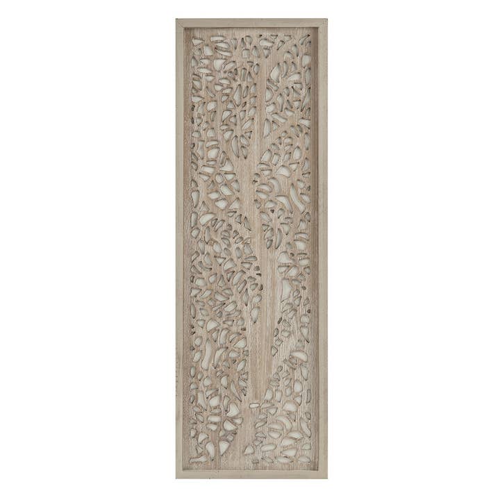 Olliix - Wholesale Wall Accent - Botanical Carved Branches Reclaimed Wood Wall Decor, Natural