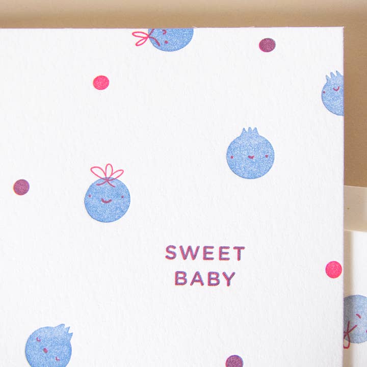 Homework Letterpress Studio – wholesale Baby card – Blueberry babies | Sweet | Letterpress Card