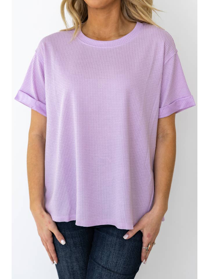 Andrée by Unit - Wholesale Tunic - Women's - Short Sleeve Two-Tone Thermal Top