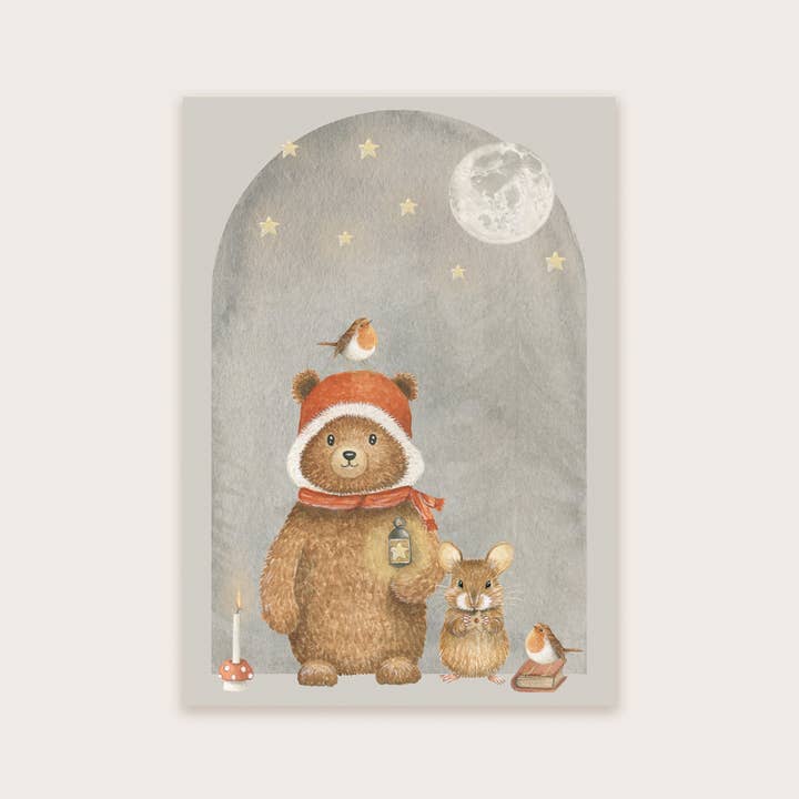 Cartolina orso con topo per la vendita all'ingrosso da parte di Appeloogje