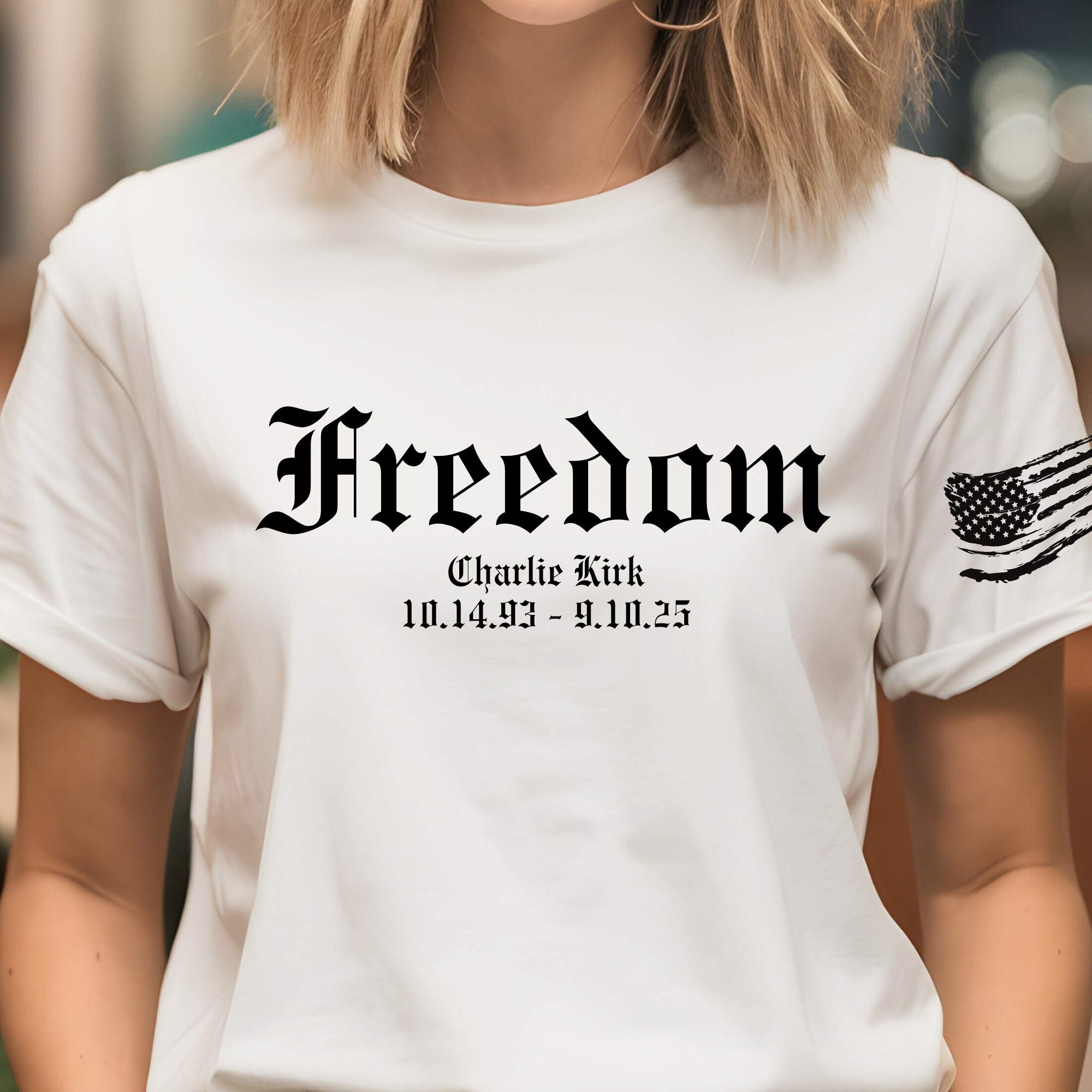 RusticPrintStudio - Wholesale Screen Printed T-Shirt - Men's - Freedom Charlie Kirk T Shirt Protest T-Shirt Activist Shirt2