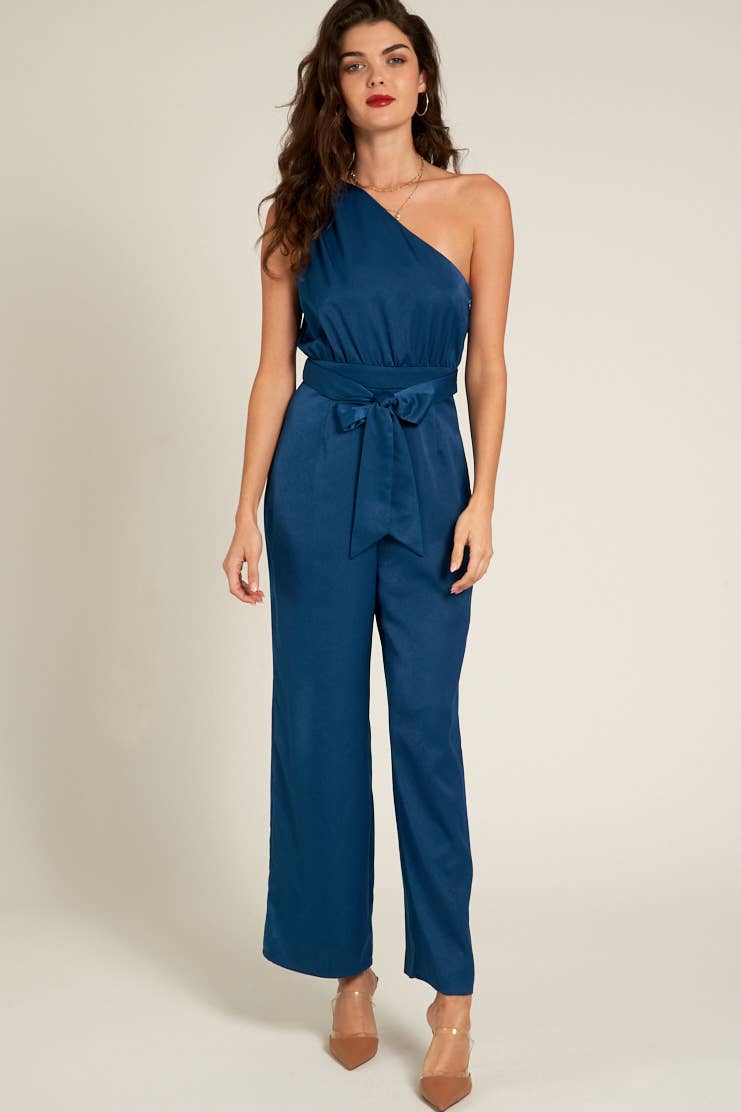 En Crème - Wholesale Jumpsuit - Women's - One Shoulder Jumpsuit with Back Tie7
