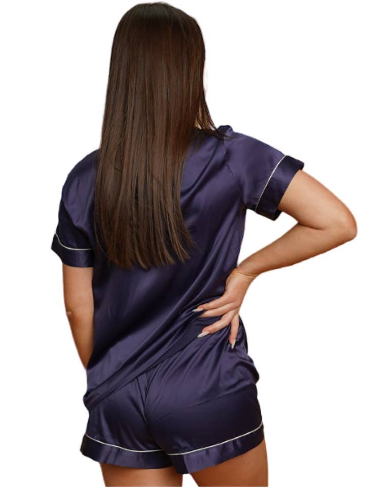 Taniri - Wholesale Sleepwear Set - Women's - ASHLEY SHORT MATTE SATIN PAJAMAS2