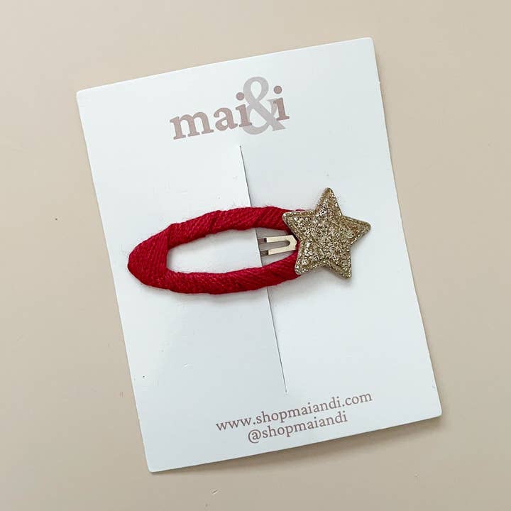 clip étoile rouge et dorée pour la vente par Mai & I