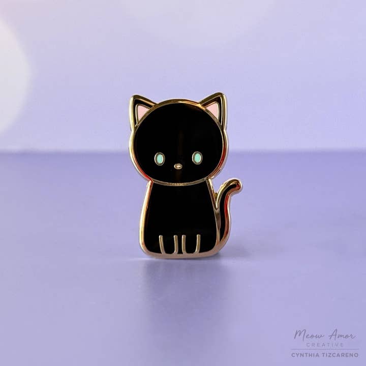 Meow Amor Creative - Wholesale Lapel Pin/Button - Black Cat Enamel Pin2
