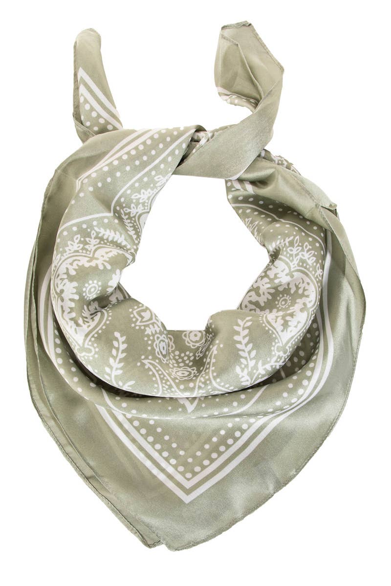 Anarchy Street - Wholesale Scarf - Women's - Light Paisley Design Square Bandana Scarf10