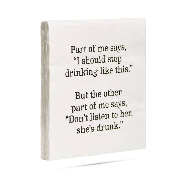 ellembee gift - Vendita all'ingrosso Tovagliolo monouso - Una parte di me dice, dovrei smettere di bere tovaglioli da cocktail1