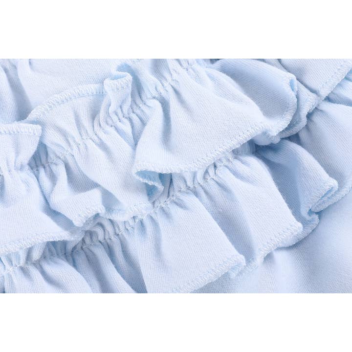 Lil Cactus - Vente Couvre-couches/protection pour sous-vêtements – bébé - Bloomers pour bébé en tricot de coton à volants bleu clair et blanc, 2 pièces4