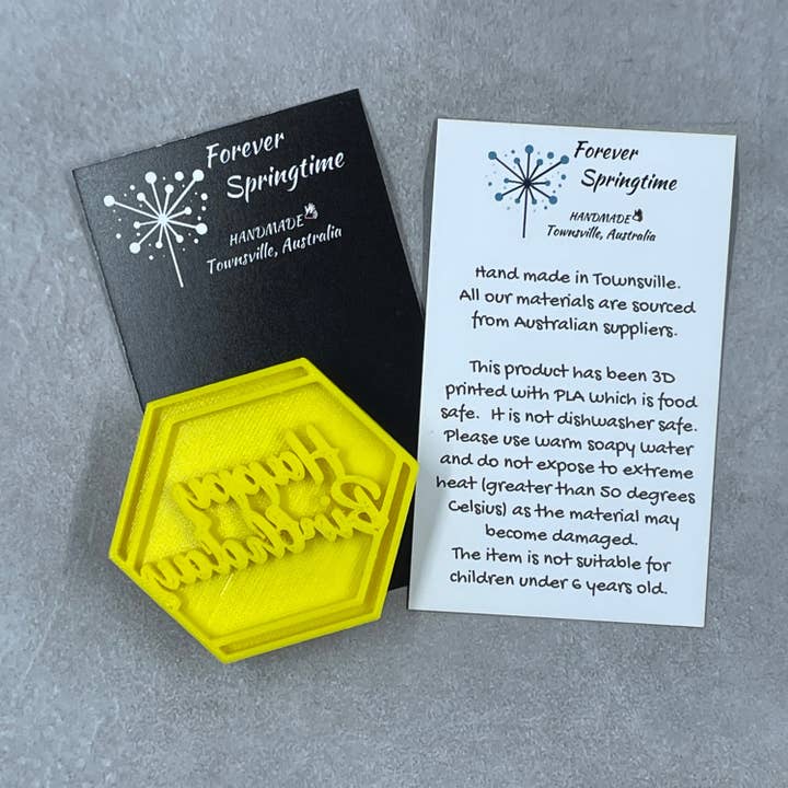 Birthday HAPPY BIRTHDAY 'E' Embosser Stamp for Fondant / Polymer Clay / Clay / Plasticine for wholesale by Forever Springtime