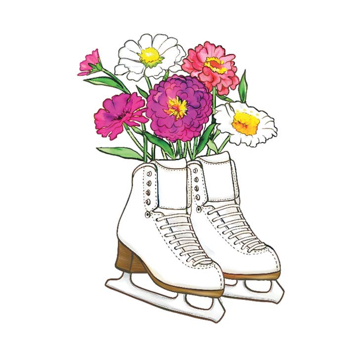 Blooming Blades Figure Skating Skate w/ Bouquet V2 Sticker for wholesale by Denali & Co.