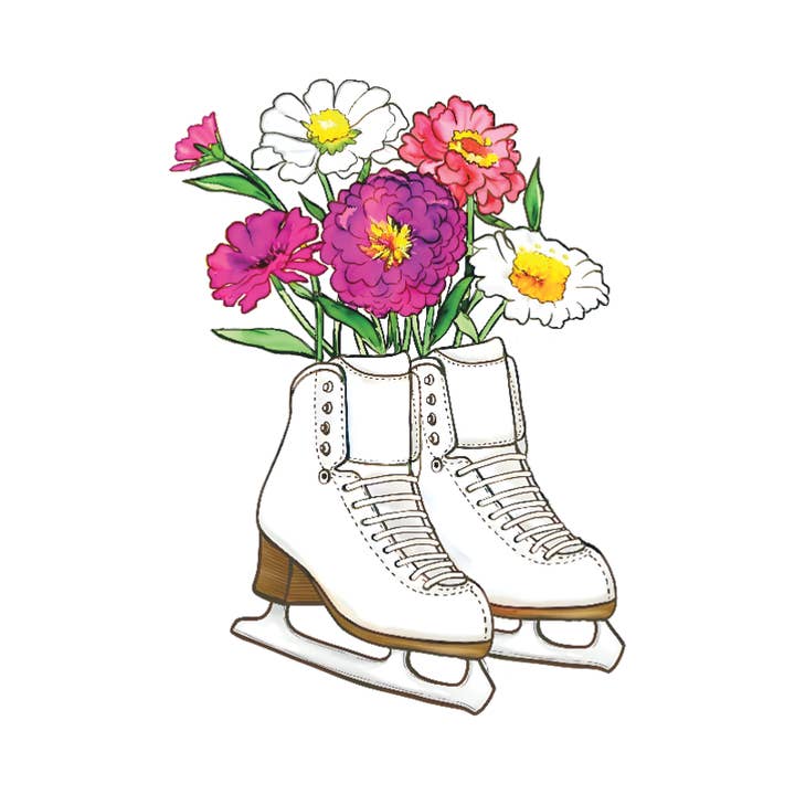 Autocollant Blooming Blades Figure Skating Skate avec Bouquet V2 pour la vente par Denali & Co.