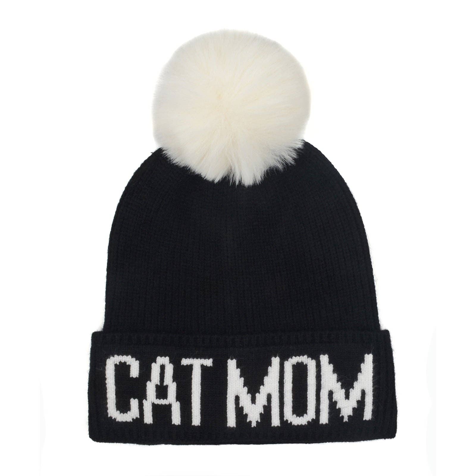 HATPHILE - Wholesale Beanie - Women's - HatPhile Cat Mom PomPom Knit Beanie – Cozy Toque Stocking for Cat Lovers0