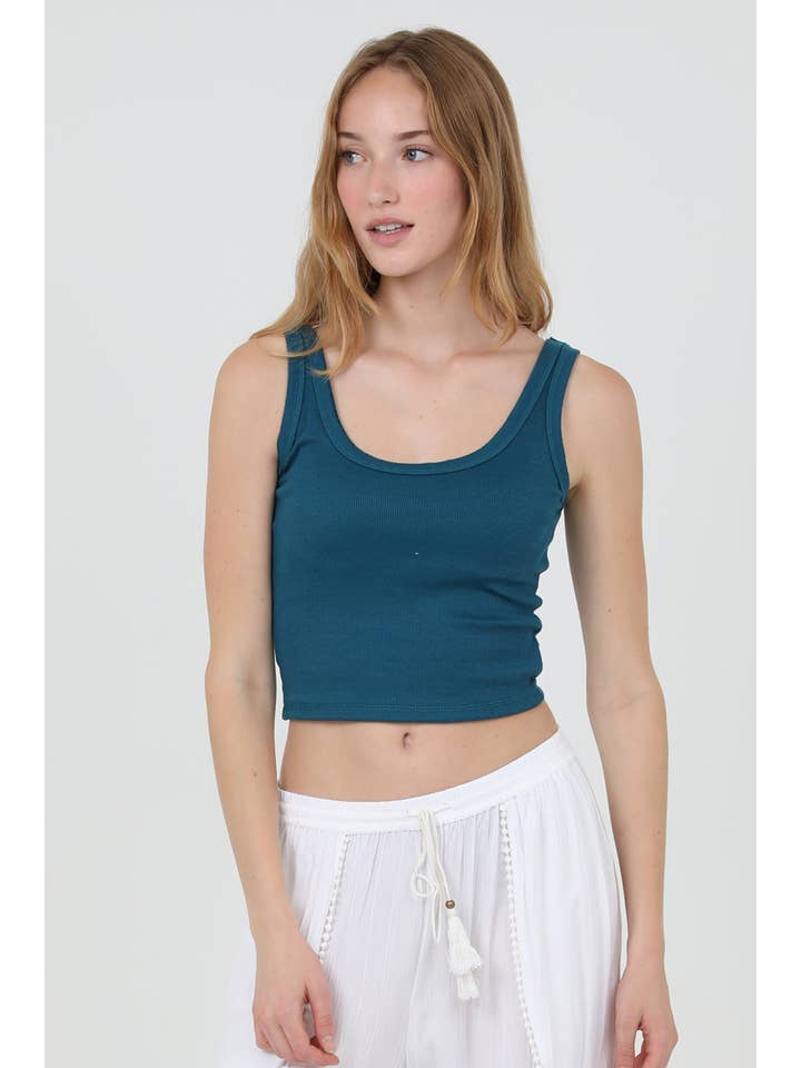 ANGIE - Wholesale Tanktop - Dames - X2CA5-ASIS RIBGEBREIDE TANKTOP MET RONDE HALS