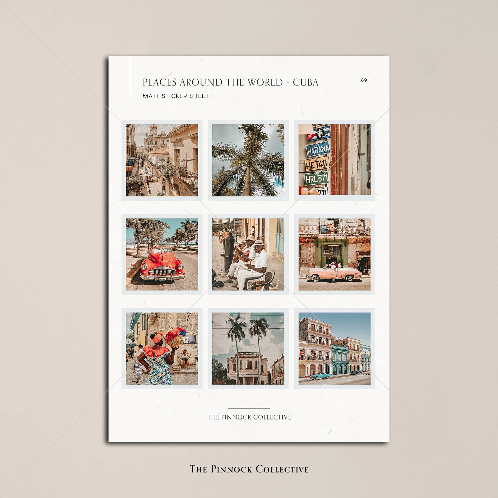 The Pinnock Collective (Duty Paid) - Wholesale Sticker - Cuba Themed Sticker Sheet2