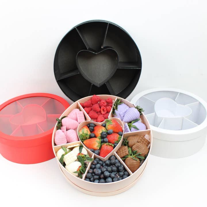 Round Flower Gift Box with Sections for wholesale by Elegant Design Supply