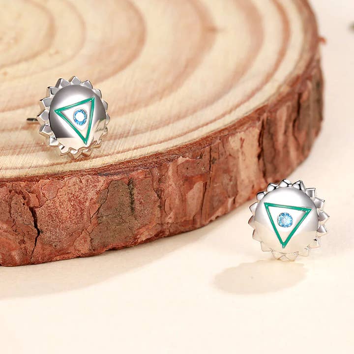 Pendientes con el chakra de la garganta (I Speak) para venta al por mayor de WonderSpark