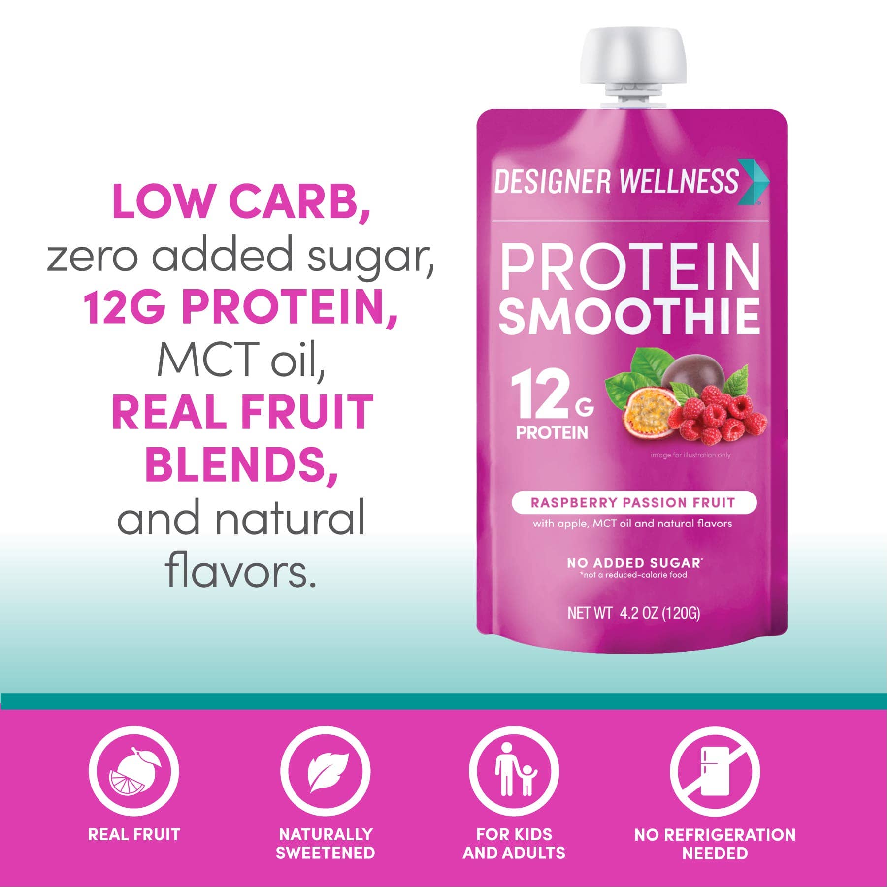 Designer Wellness - Wholesale Powdered Health Drink - Protein Smoothie - Raspberry Passionfruit 12 pack5
