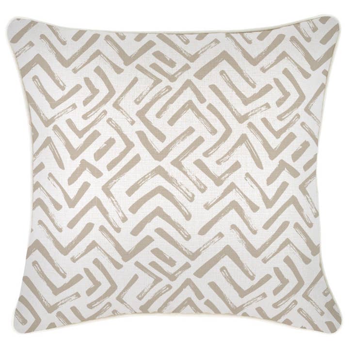 Cushion Cover-With Piping-Tribal-Beige-45cm x 45cm for wholesale by Escape To Paradise