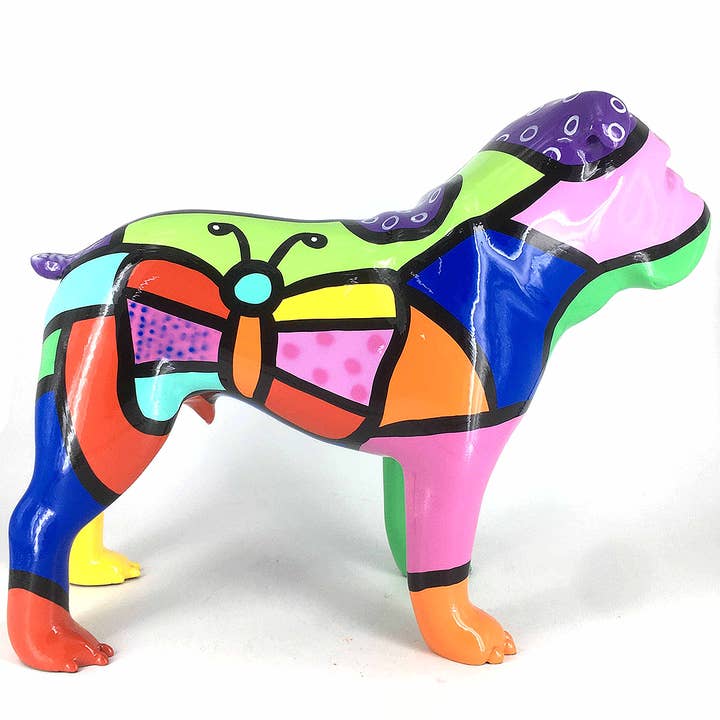 MR BULLDOG ARTI - Figurine artistique peinte à la main pour la vente par JULIARTE
