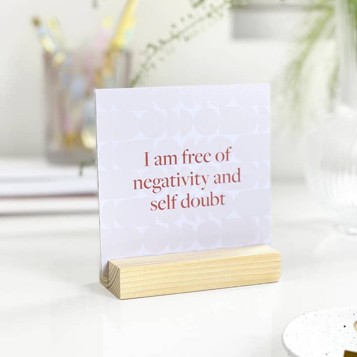 AIM Studio Co - Wholesale Stationery/notecard set - Positive Daily Affirmation Card Bundle with Wooden Holder12