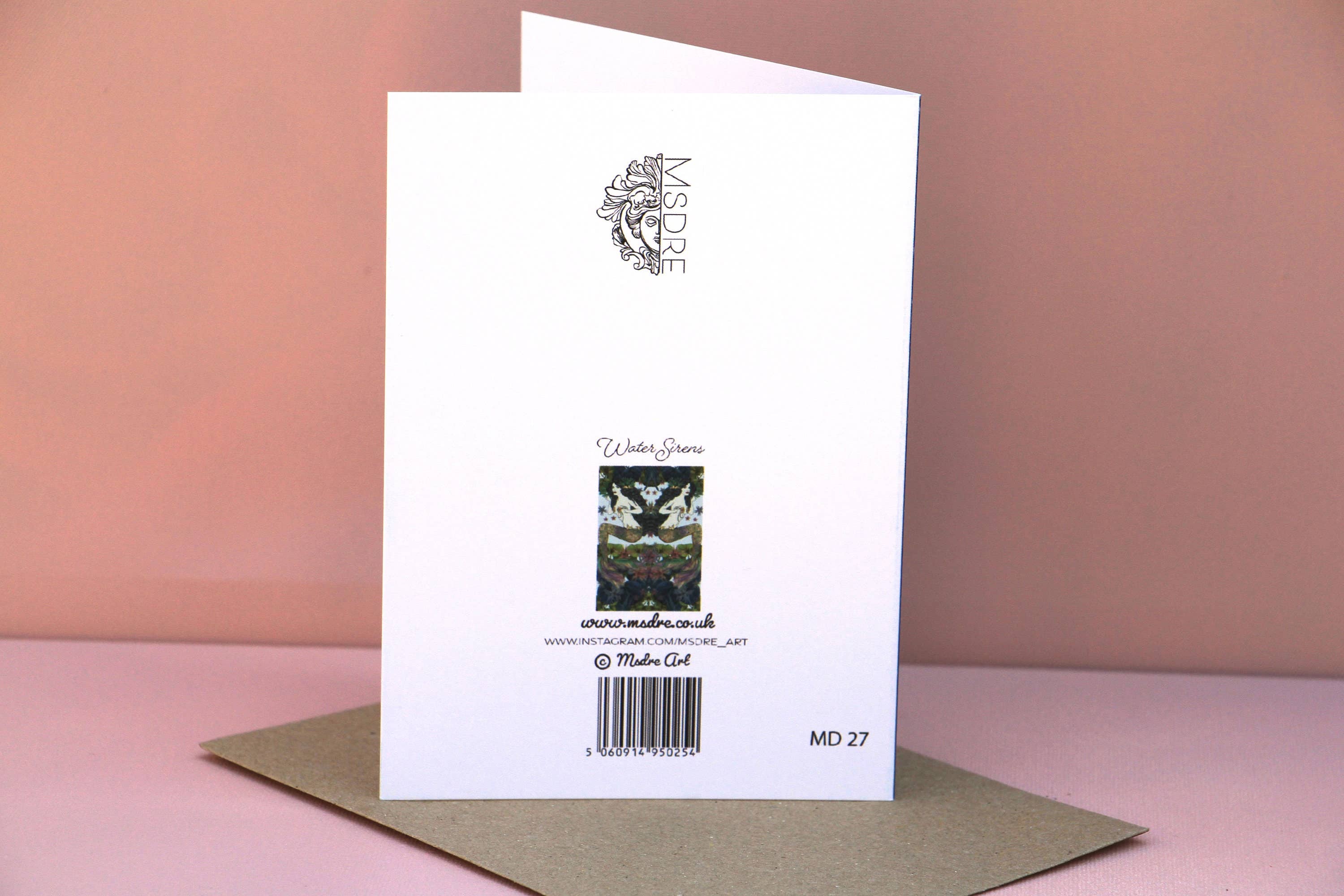 Msdre – Großhandel Grußkarten für den Alltag – Meerjungfrau-Glückwunschkarte mit zwei Sirenen, Göttin Madre2
