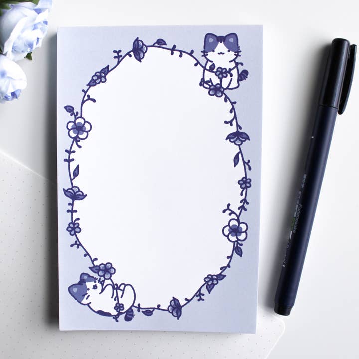 Floral Miko • Notepad for wholesale by Sam’s Scribbles