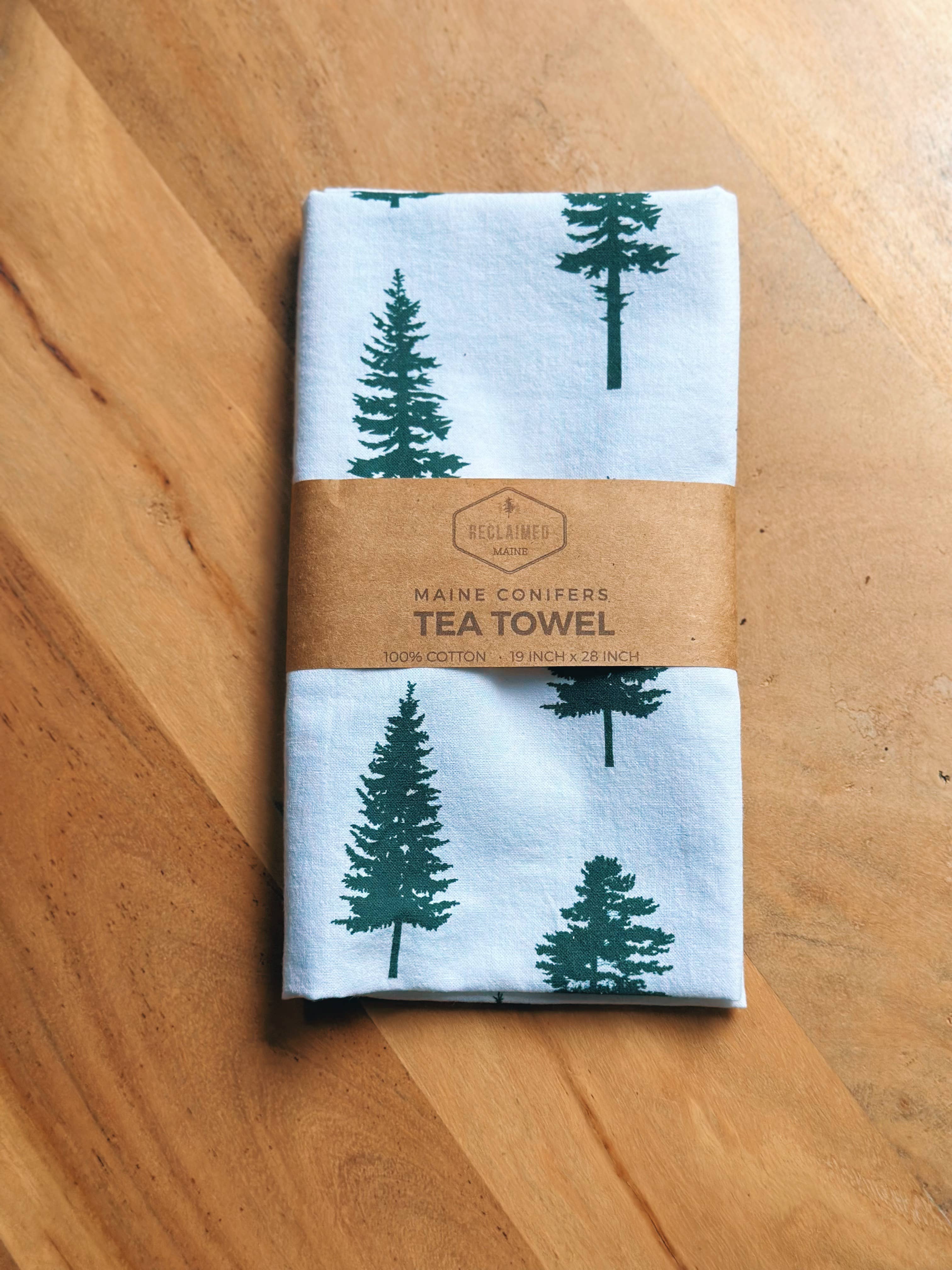 Reclaimed Maine Co. - Wholesale Tea Towel - Conifer Trees Tea Towel | Nature Inspired Kitchen Towel2