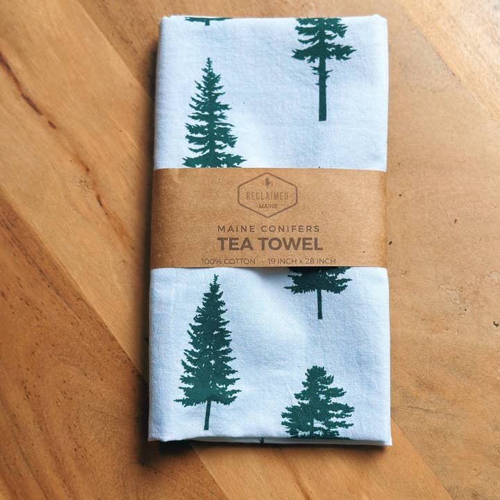 Reclaimed Maine Co. - Wholesale Tea Towel - Conifer Trees Tea Towel | Nature Inspired Kitchen Towel2