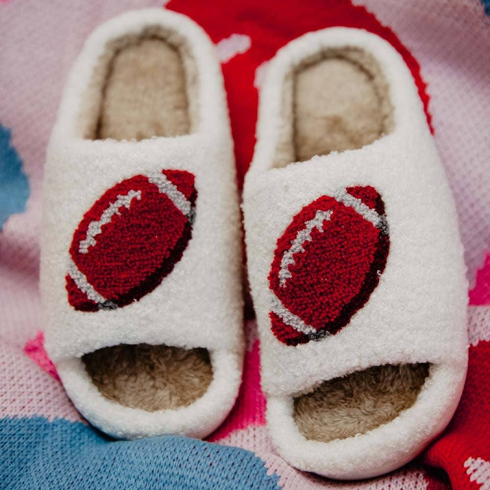 White Football Open Toed Slippers for wholesale on Faire0