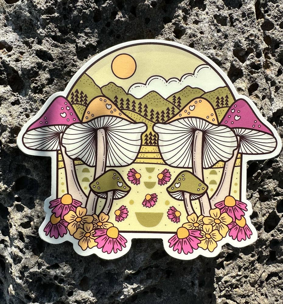 Graphic Heart - Wholesale Sticker - Mushroom Forest - Vinyl Sticker1