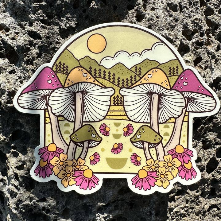Graphic Heart - Wholesale Sticker - Mushroom Forest - Vinyl Sticker1