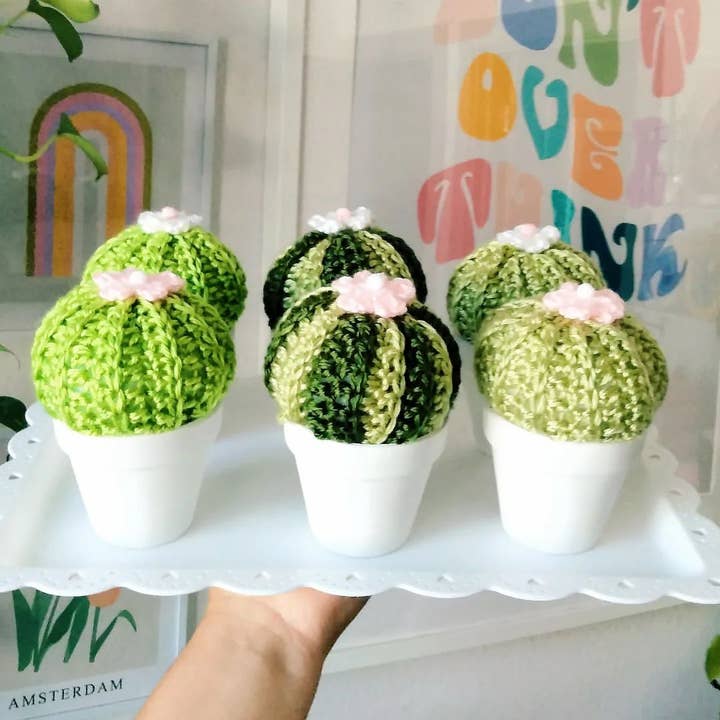 Crochet Cactus Desk Buddy / Faux Plant for wholesale by The Happy Hooker
