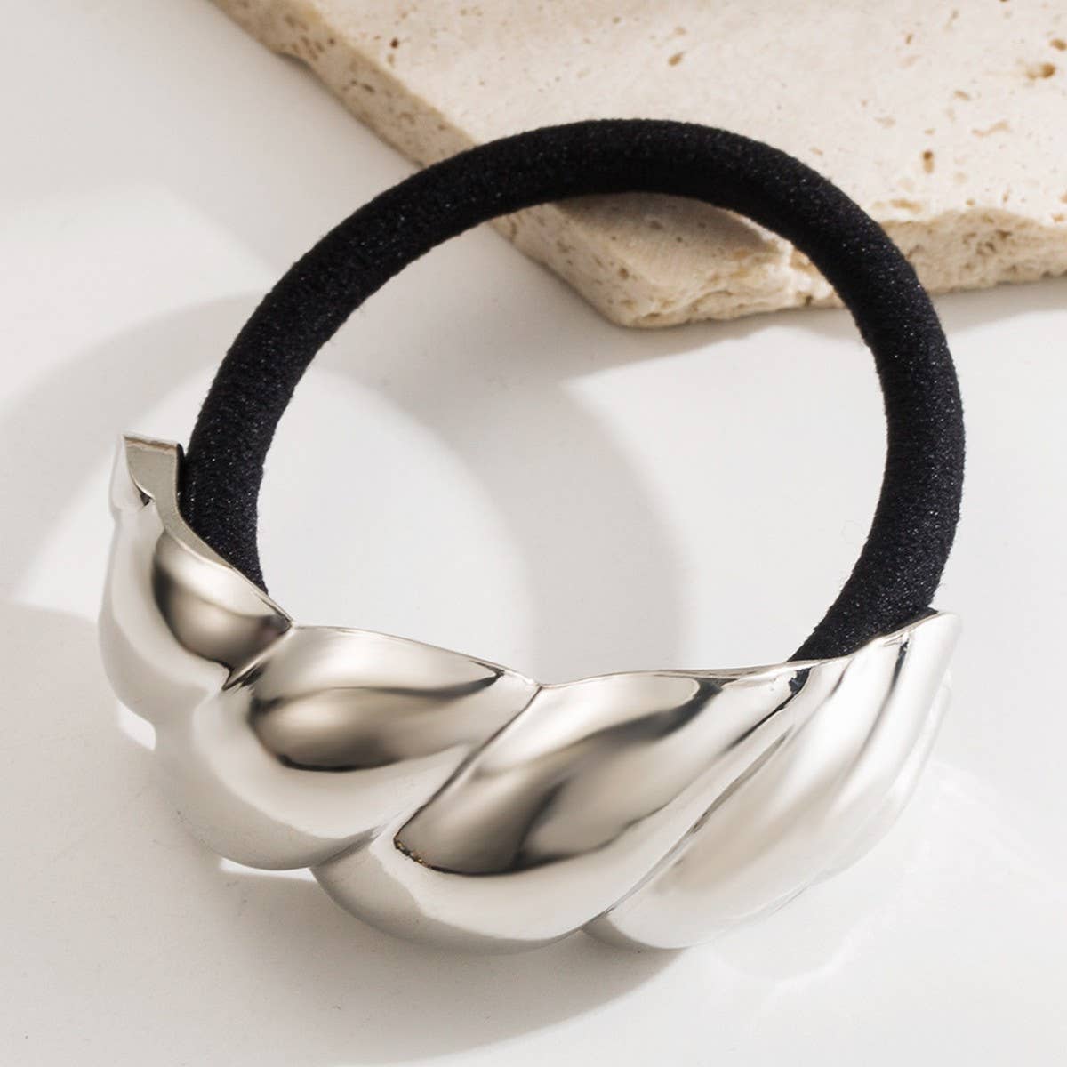 ACCITY - Wholesale Hair Tie - Minimalist Metal Geometric Elastic Hair Tie_CWAHA61886