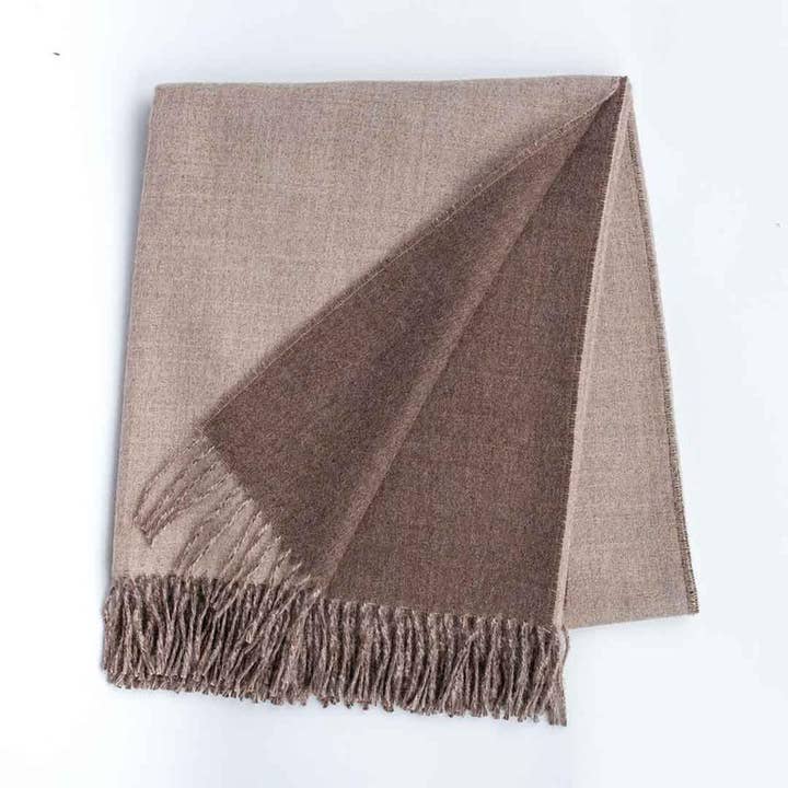 Double-Sided Alpaca Throw - Brown/Brown for wholesale by Cocún