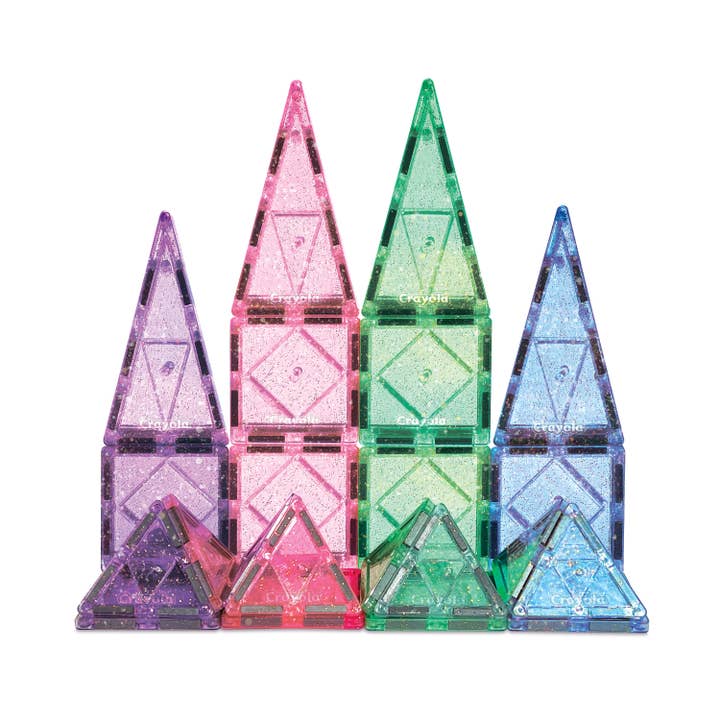 CreateOn - Wholesale Building Set - Kids - Crayola Glitter Magnetic Tiles 24-Piece Set2