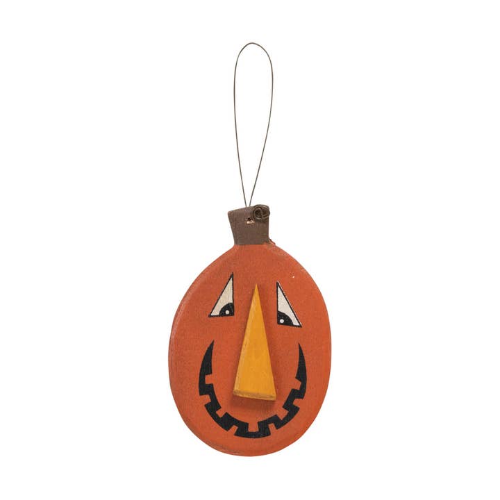 The Hearthside Collection - Wholesale Ornament Set - 2/Set, Funny Face Jack O Lantern Ornaments