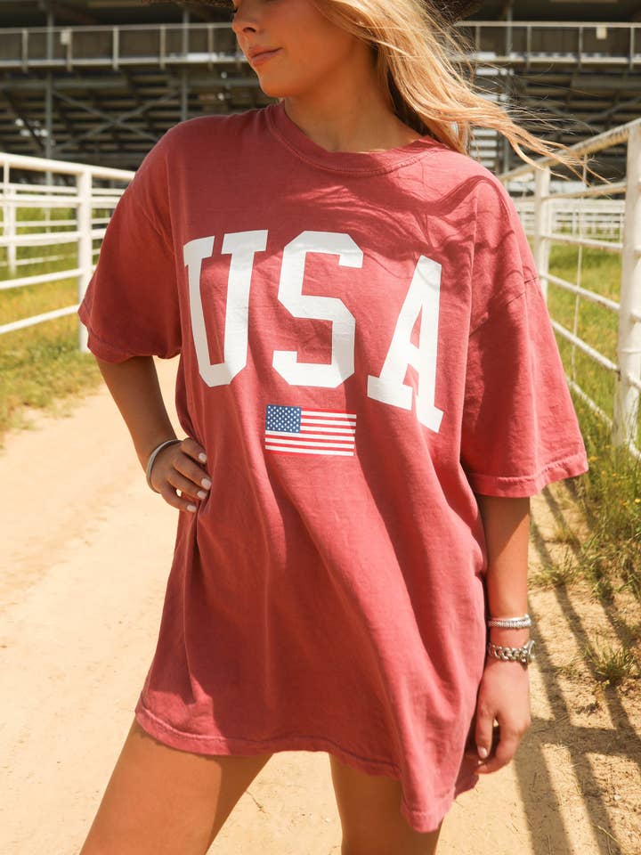 CHARLIE SOUTHERN - Wholesale T-shirt met print - Dames - T-SHIRT MET AMERIKAANSE VLAG